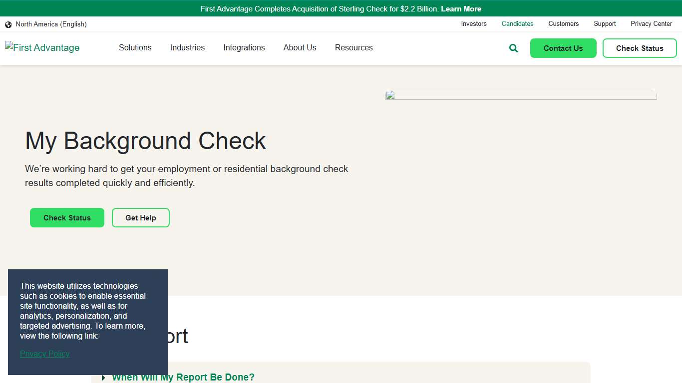 Applicant Background Check Results | First Advantage